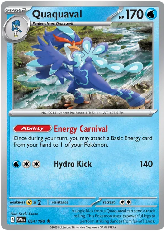 Quaquaval Scarlet & Violet Base Set Rare • 054/198 Reverse Holofoil