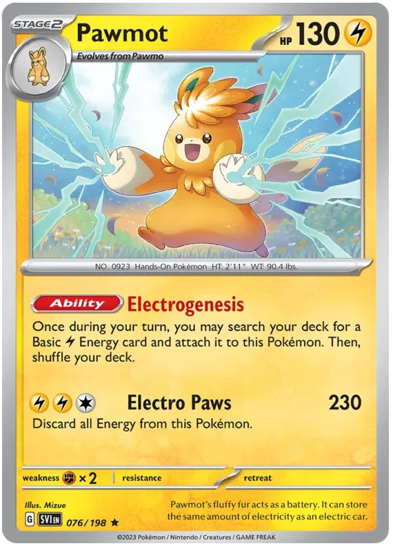 Pawmot Scarlet & Violet Base Set Rare • 076/198 Holofoil