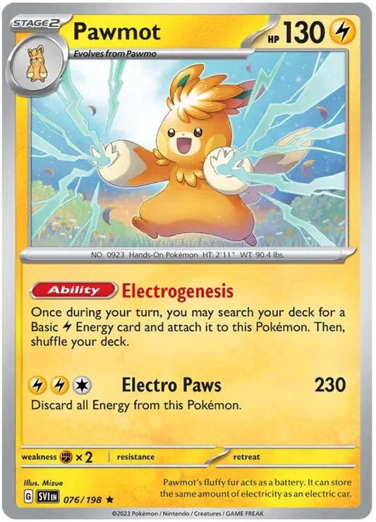 Pawmot Scarlet & Violet Base Set Rare • 076/198 Holofoil