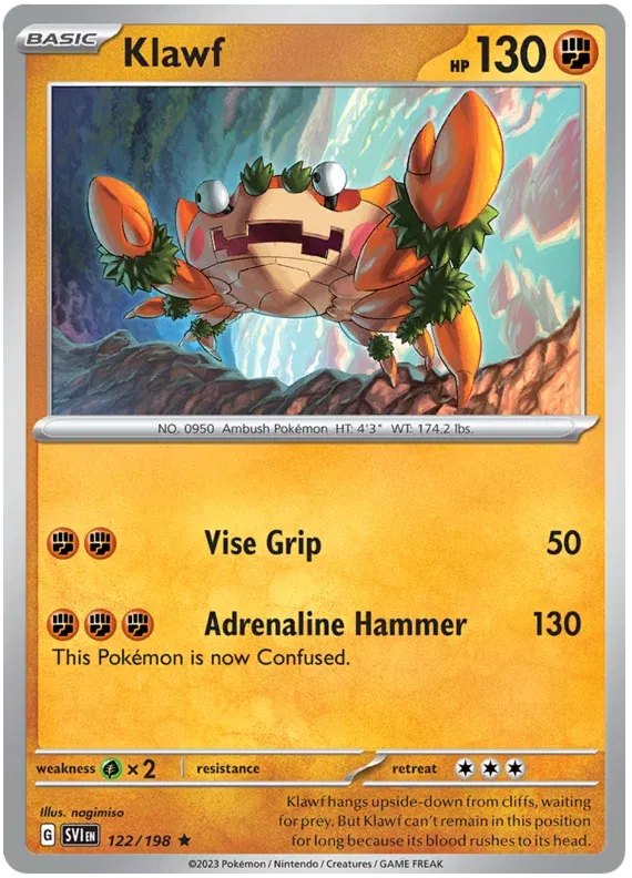 Klawf Scarlet & Violet Base Set Rare • 122/198  Holofoil