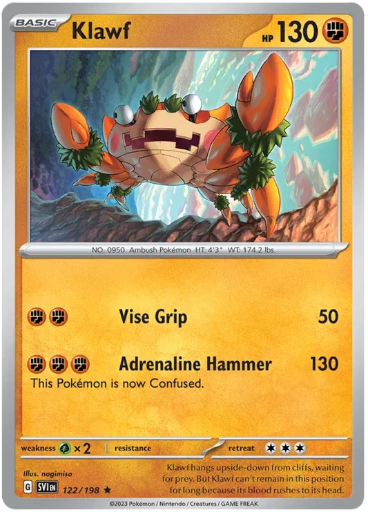 Klawf Scarlet & Violet Base Set Rare • 122/198  Holofoil