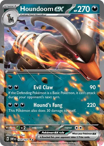 Houndoom ex Obsidian Flames Double Rare 134/197