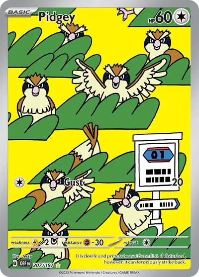 Pidgey Obsidian Flames Illustration Rare 207/197