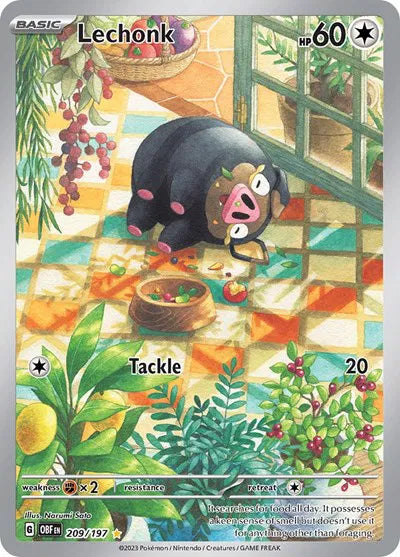 Lechonk Obsidian Flames Illustration Rare 209/197