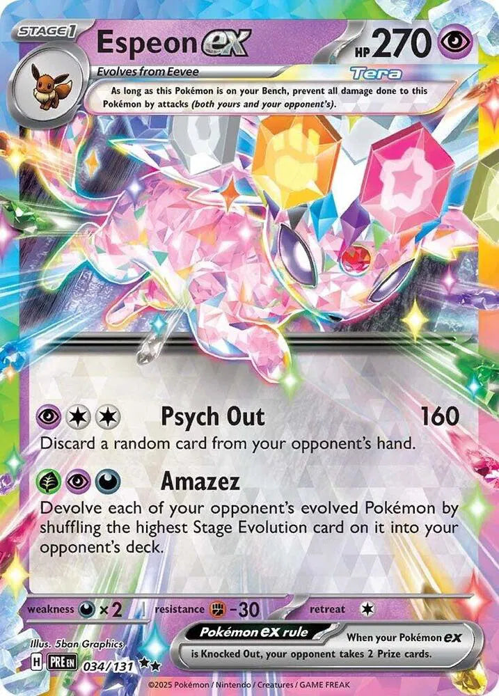 Espeon ex Prismatic Evolutions Double Rare • 034/131 Holofoil