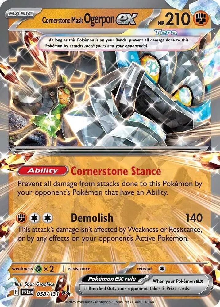 Cornerstone Mask Ogerpon ex Prismatic Evolutions Double Rare • 058/131 Holofoil