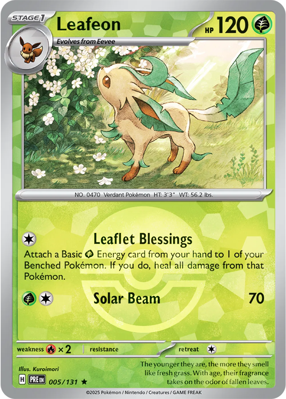 Leafeon (Poke Ball Pattern) Prismatic Evolutions Rare • 005/131 Holofoil