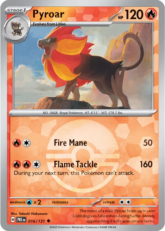 Pyroar (Poke Ball Pattern) Prismatic Evolutions Uncommon • 016/131 Holofoil
