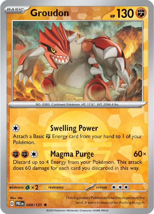 Groudon (Poke Ball Pattern) Prismatic Evolutions Rare • 049/131 Holofoil