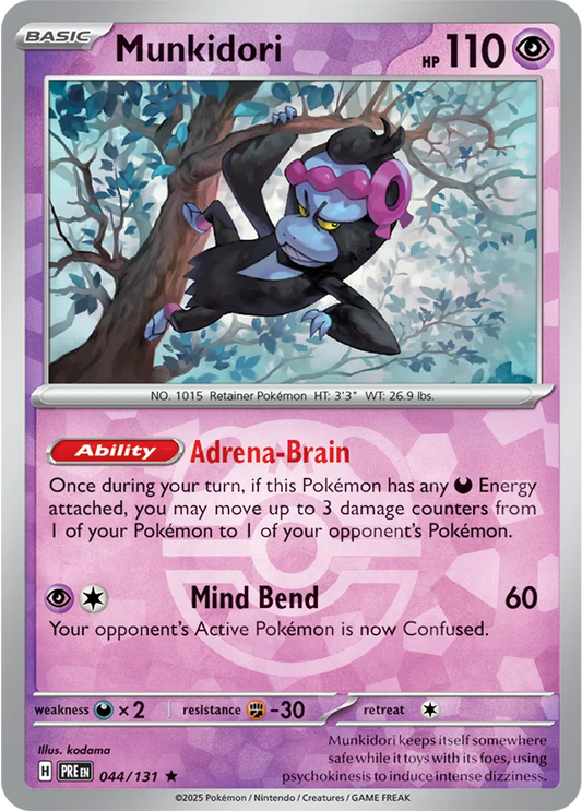 Munkidori (Master Ball Pattern) Prismatic Evolutions Rare • 044/131 Holofoil