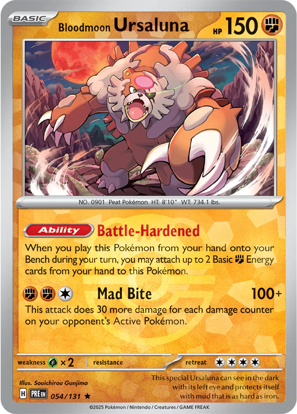 Bloodmoon Ursaluna (Master Ball Pattern) Prismatic Evolutions Rare • 054/131 Holofoil