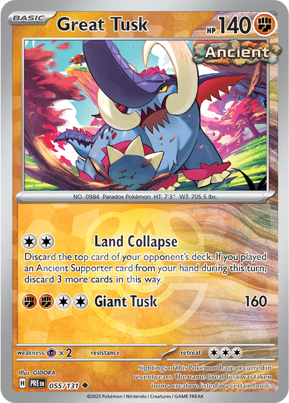 Great Tusk (Master Ball Pattern) Prismatic Evolutions Uncommon • 055/131 Holofoil