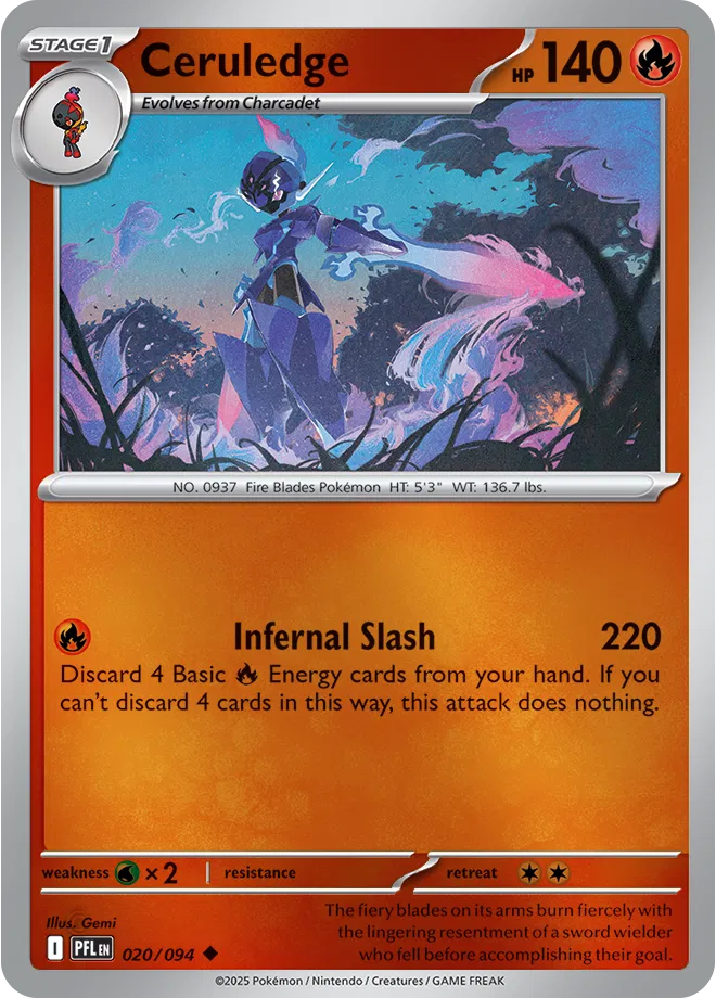 Ceruledge Phantasmal Flames Uncommon • 020/094 Reverse Holofoil