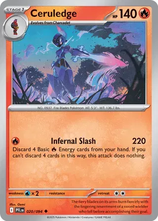 Ceruledge Phantasmal Flames Uncommon • 020/094 Normal