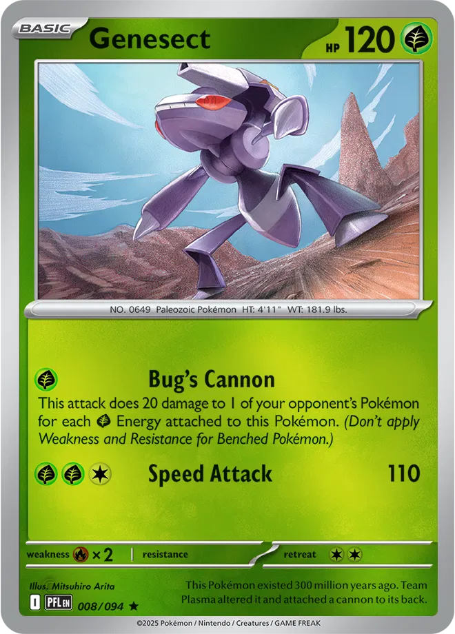 Genesect  Rare 008/094 Holofoil Phantasmal Flames