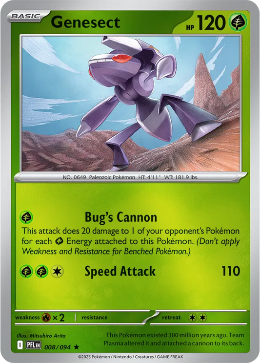 Genesect  Rare 008/094 Holofoil Phantasmal Flames