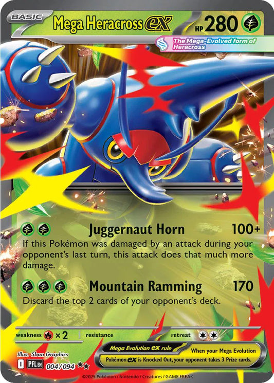 Mega Heracross ex Double Rare 004/094 Phantasmal Flames