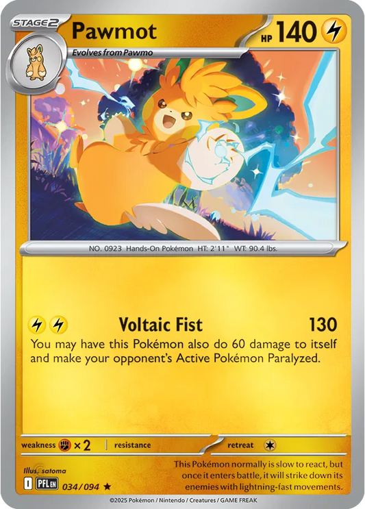 Pawmot Phantasmal Flames Rare • 034/094 Reverse Holofoil