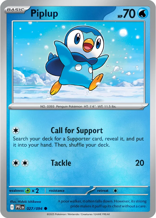 Piplup Phantasmal Flames Common • 027/094 Reverse holofoil