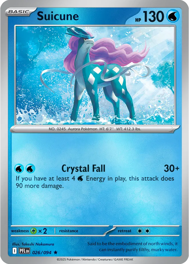 Suicune Phantasmal Flames Rare • 026/094 Reverse Holofoil