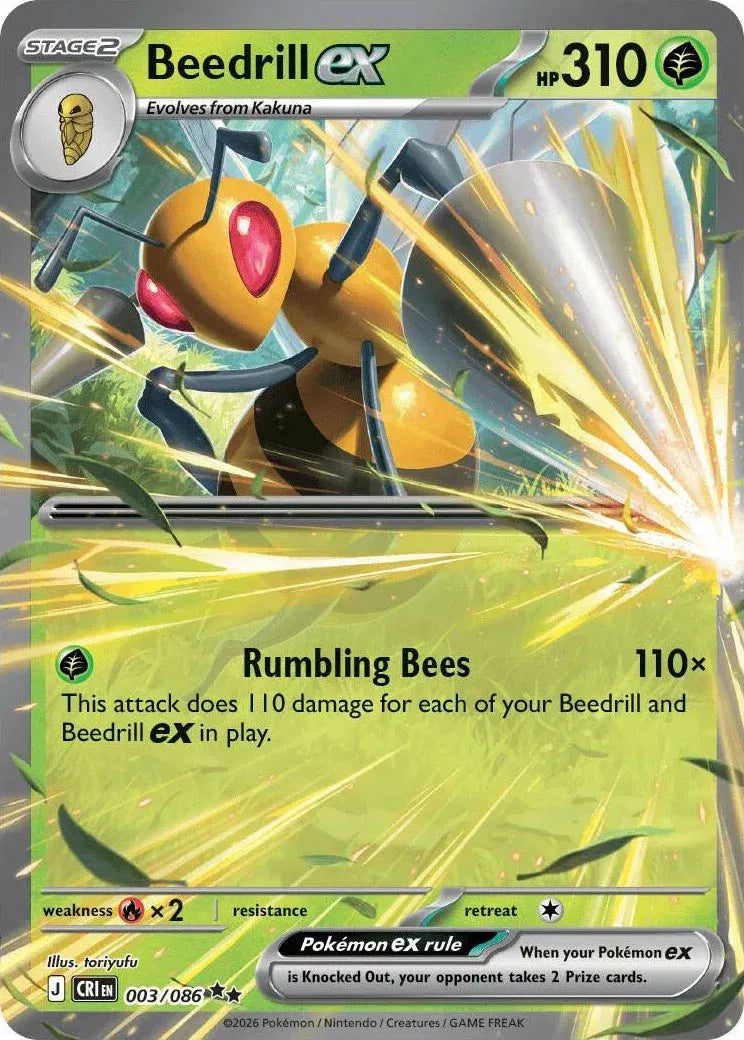 Beedrill ex Chaos Rising Double Rare 003/086