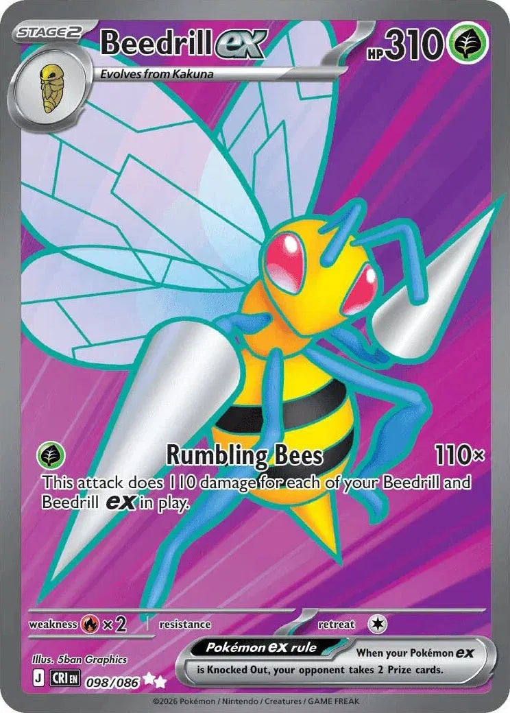 Beedrill ex Chaos Rising Ultra Rare 098/086