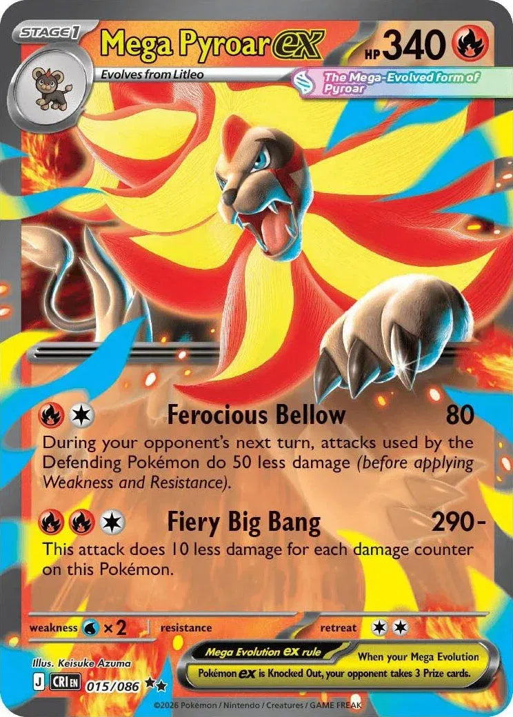 Mega Pyroar ex Chaos Rising Double Rare 015/086