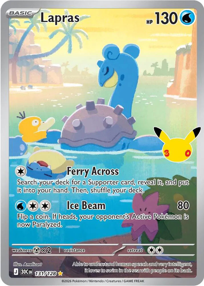 Lapras 30th Celebration Illustration Rare 131/128