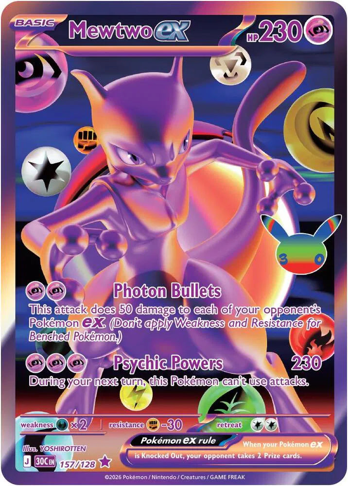 Mewtwo ex 30th Celebration Futuristic Rare 157/128